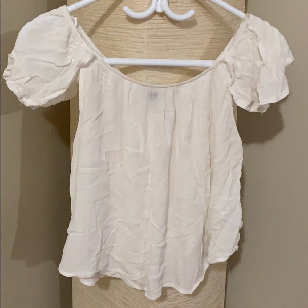 Off-Shoulder, Loose-fitted Top - Cream